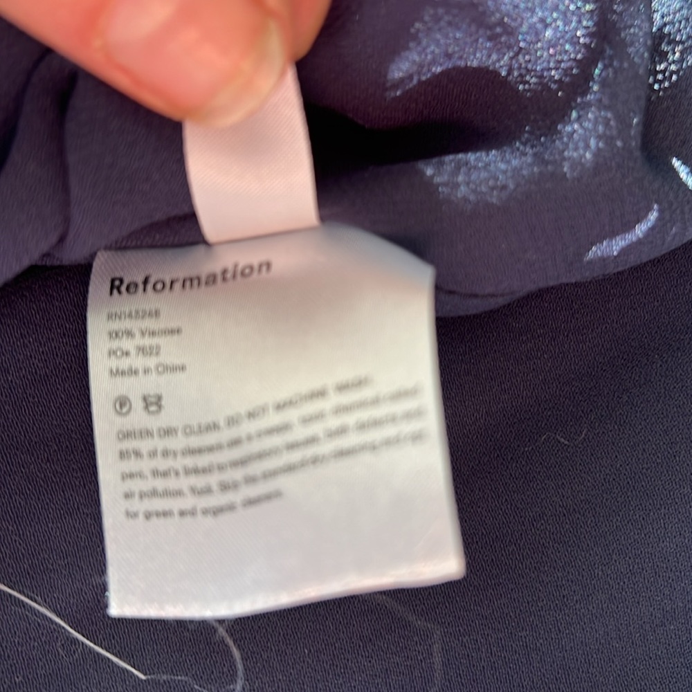 Reformation Peppermint Dress in Navy Blue - Picture 16 of 16